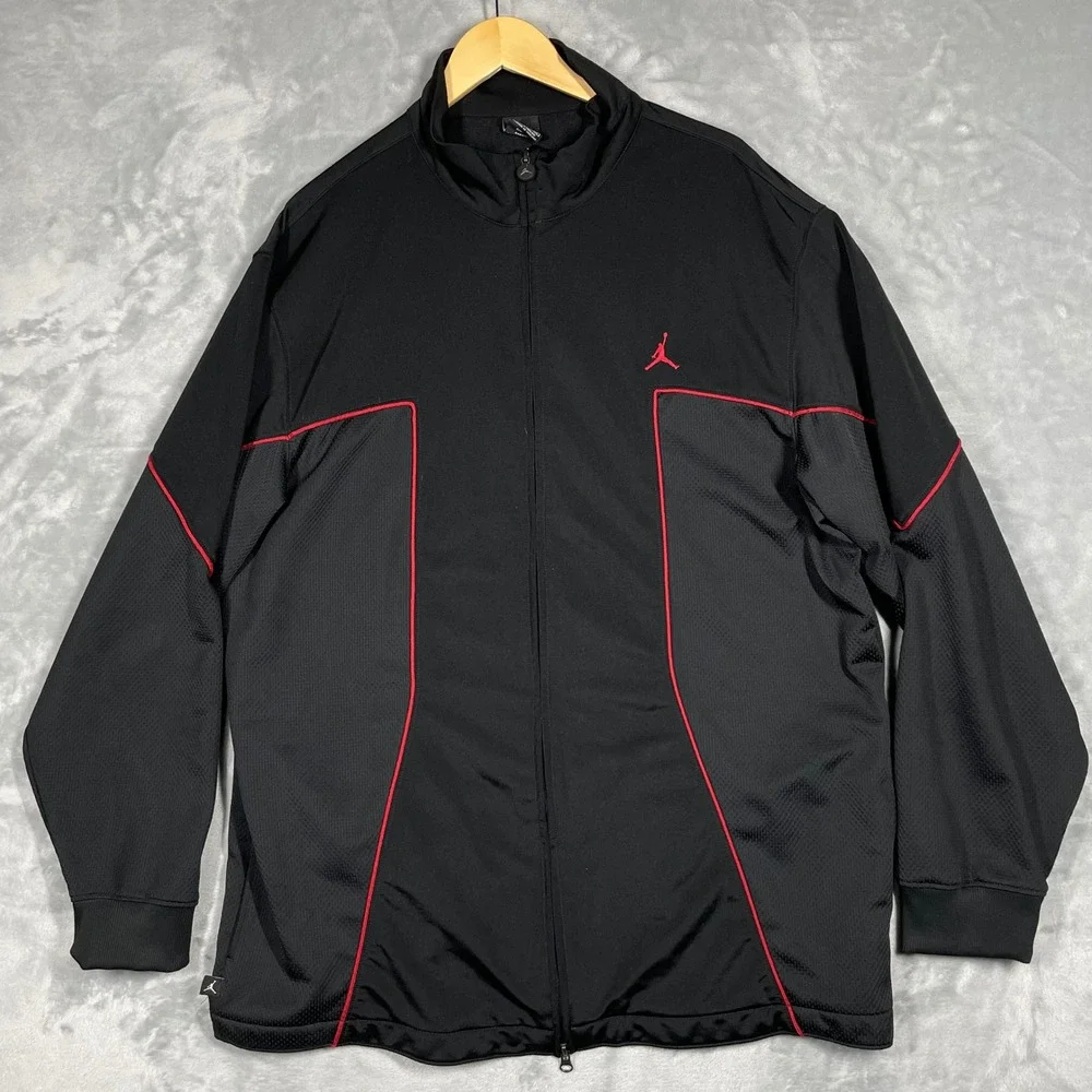 Jordan Mens XXL Black Red Piping Full Zip Track Jacket Jumpman Logo 5653